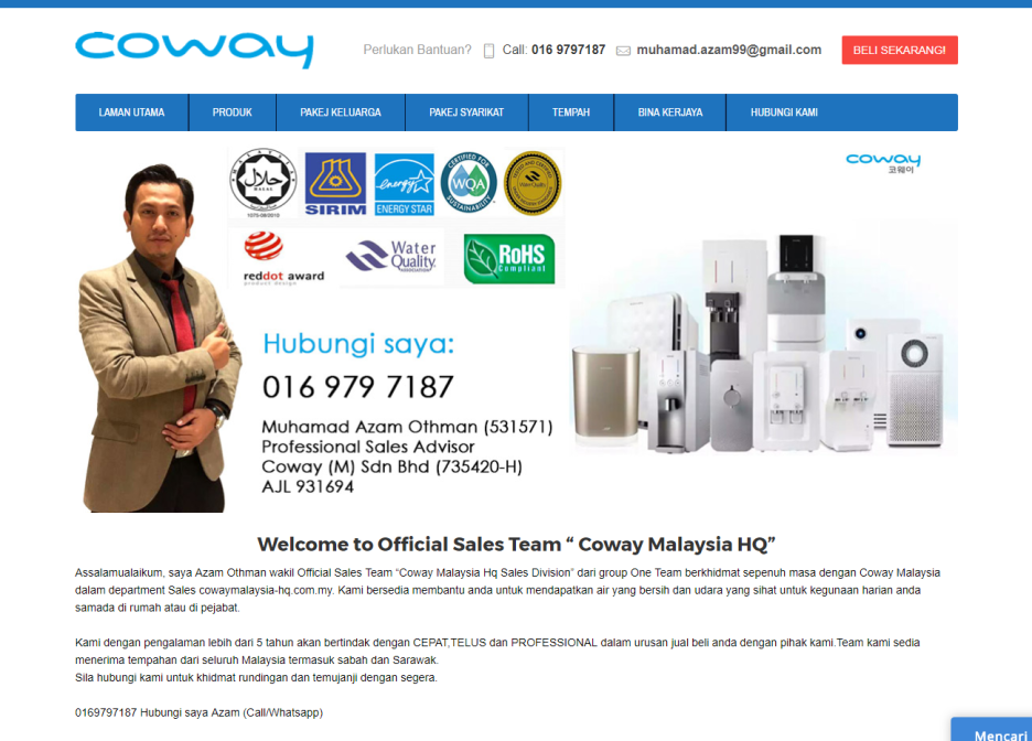 Coway Malaysia (Agent Website)